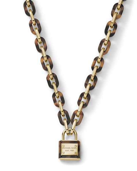 michael kors collection padlock toggle necklace gold 